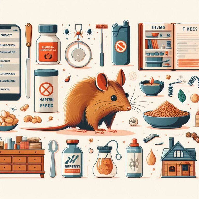 Illustration of the dangers of rodents in Indian homes, showing droppings, gnawed furniture, and signs of rodent-borne diseases.